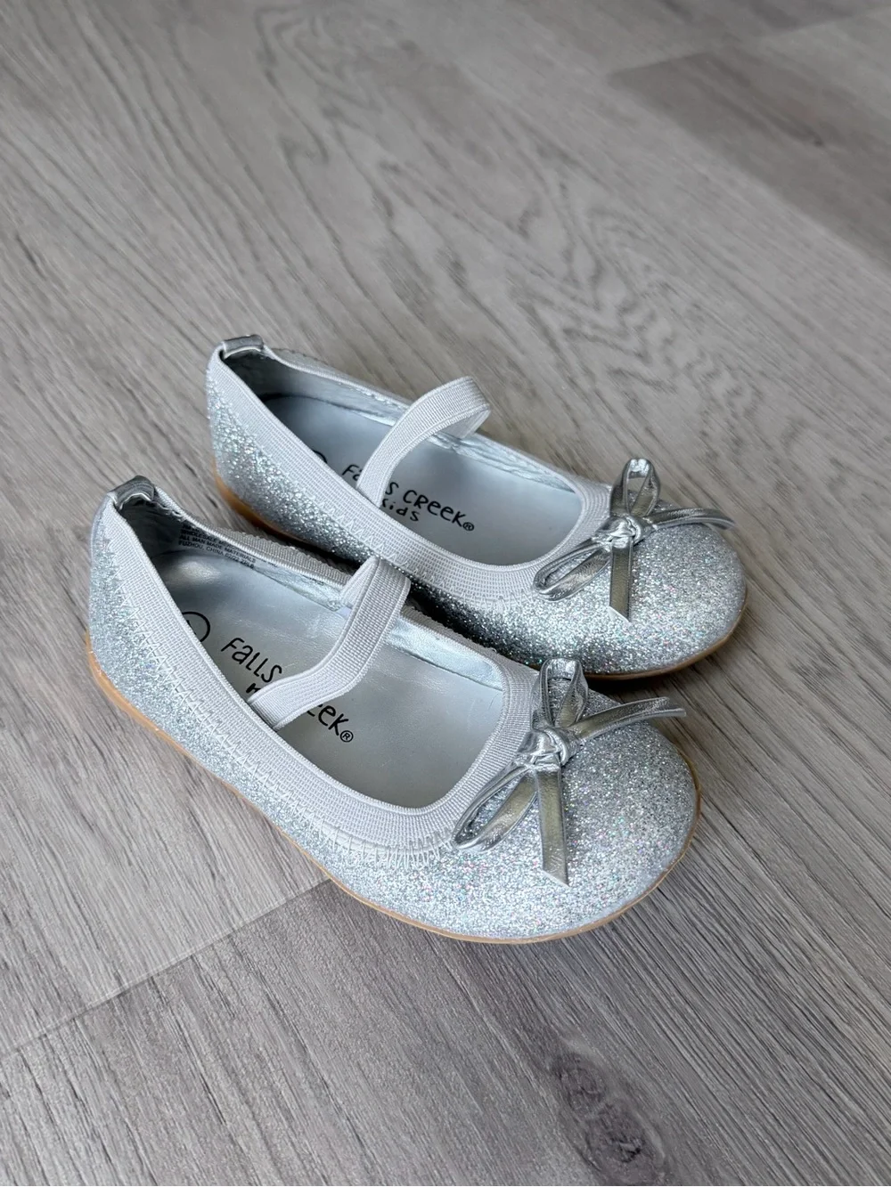 Lot of 3 pair Toddler Kids Shoes - Black, White, Silver Glitter (sizes 5 & 7)